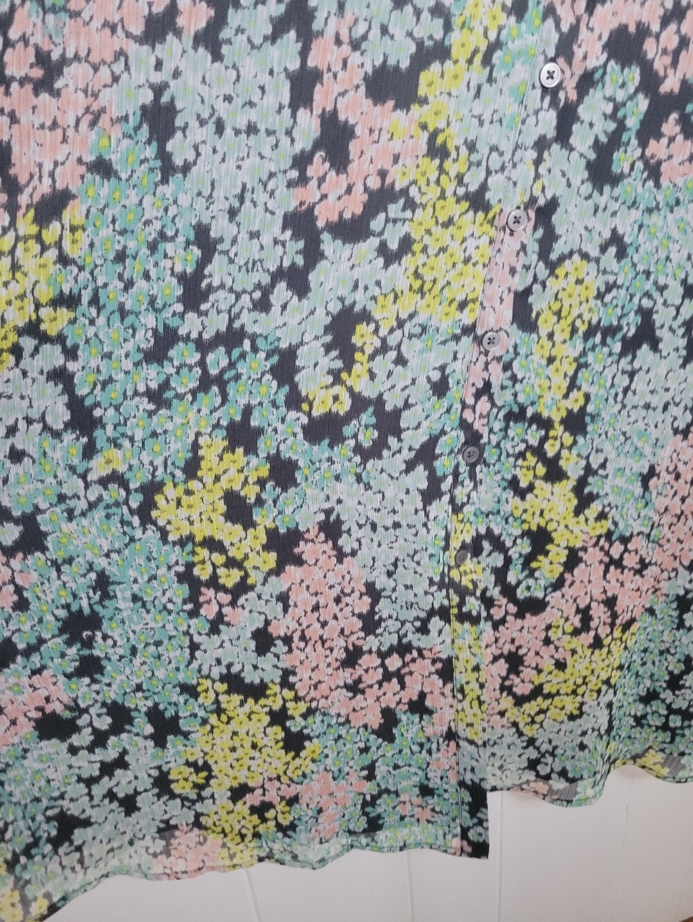NWT Loft Ann Taylor Garden Floral Chiffon Button Down Midi Dress Long Sleeve 10 - Picture 7 of 12